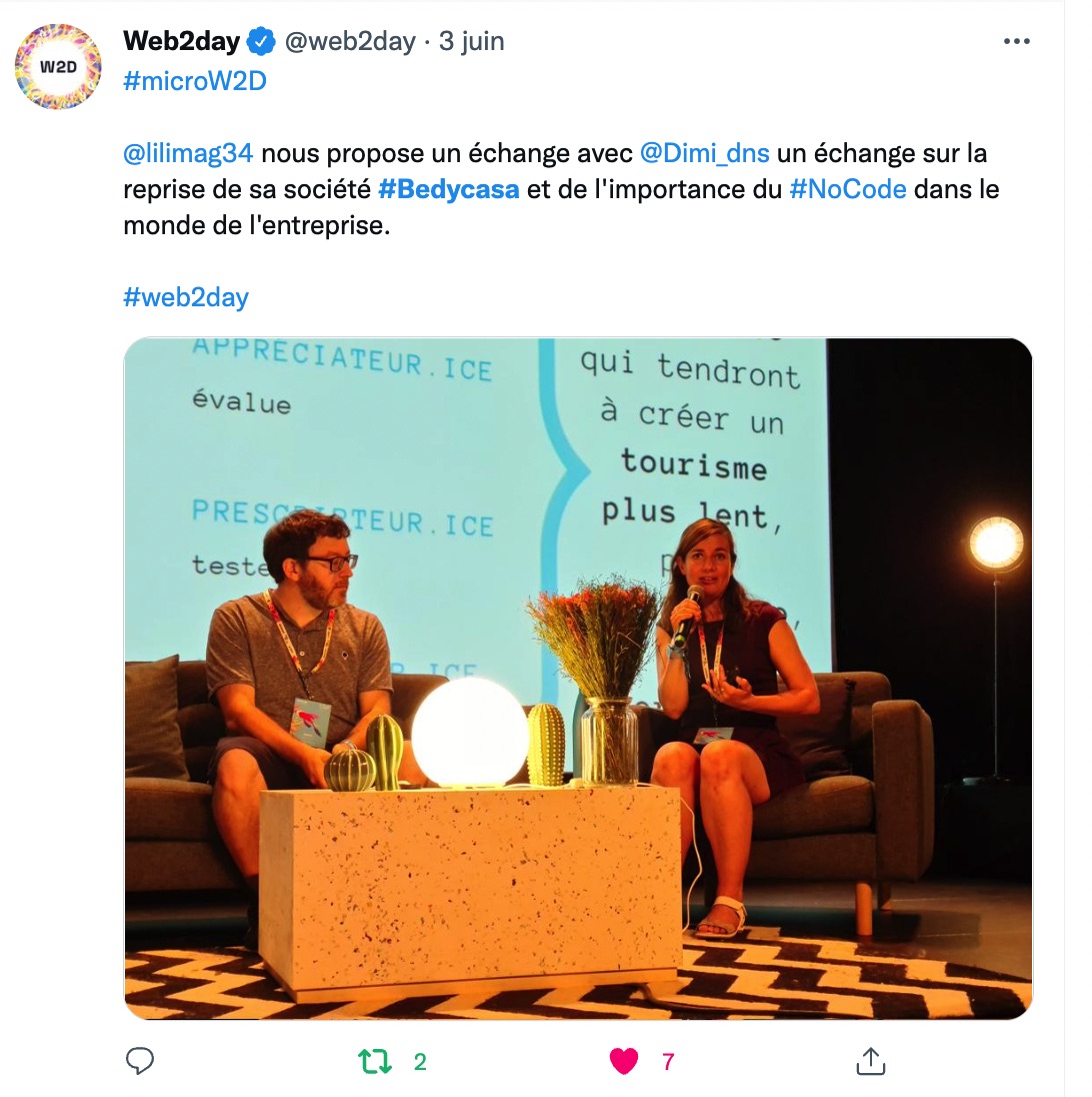 Conference Web2day - Bedycasa et NoCode